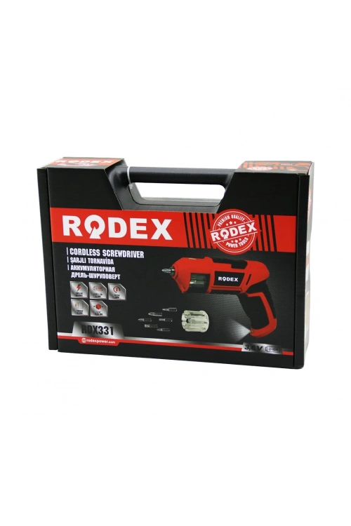 Rodex Rdx-331 (şarjörlü Model) (12pcs Bits Uç) (şarjlı) Vidalama& Tornavida (rpm 230)(3.6v Dc-1.5a Li-ıon)(1/4 6.35mm)(pls.çanta)*4
