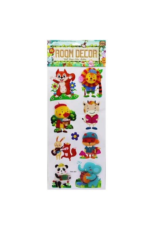 Room Decor-10495 Xma-001 ( Şirin Hayvan Figürlü ) Duvar Sticker Mix ( 8d ) ( 8-9pcs )*800