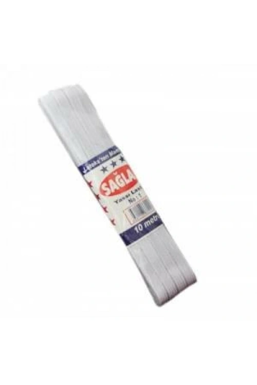 Sağlam ( Beyaz ) ( Yassı ) ( No-3 ) ( 10mt ) Don Lastik*5x60