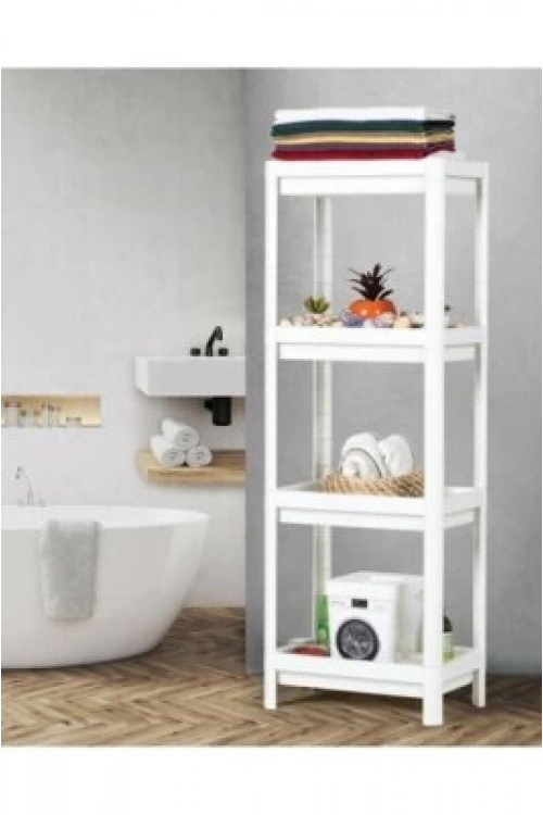 Shelf Unit Maggie Ombeg Om-1016-0530-0251 ( 4 ( Çukur ) Raflı & Beyaz ) ( Dikdörtgen ) Raf Ünitesi Plastik*6