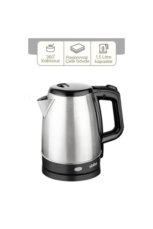 Sinbo Sk-8015 ( Çelik ) Kettle 1.7lt ( Gizli Rezistans & Kablosuz )*8
