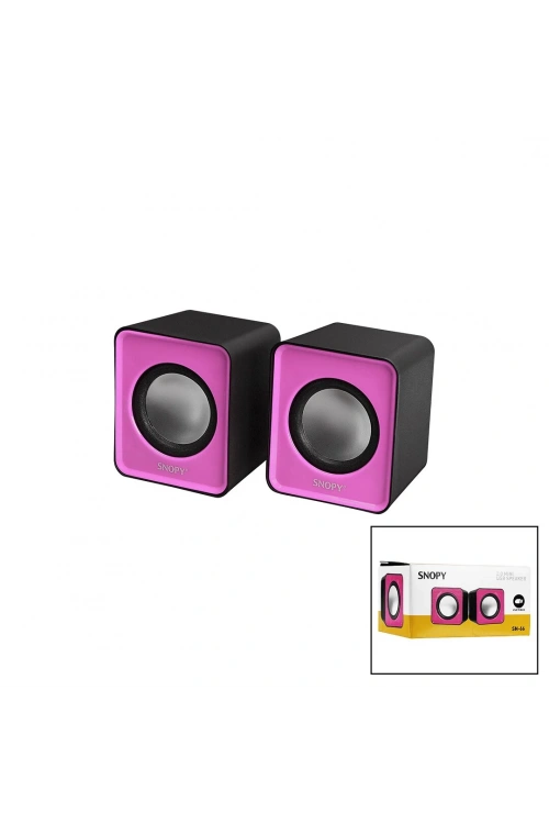 Snopy Sn-66 ( Pembe ) Usb 2.0 Multimedya 1+1 Hoparlör Speaker Set 6w*50