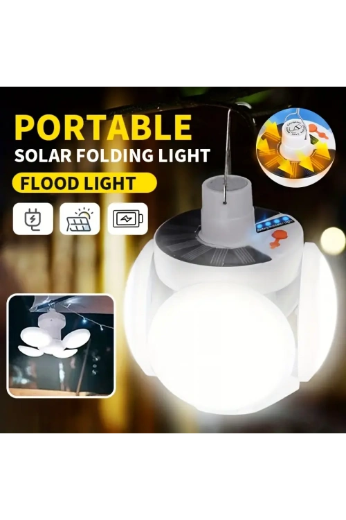 Solar Güneş Enerji Ve Usb Sarjlı 5 Kanatlı Led Lamba Egonex