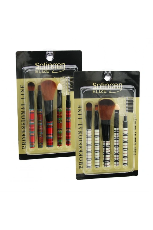 Solingen Slg-404b Desenli Allık & Makyaj Fırçası Set*12x30