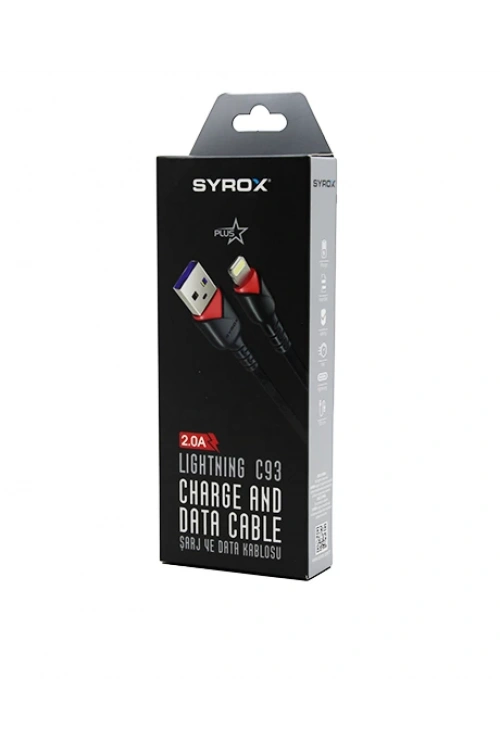 Syrox C93 ( İphone ) Usb ( Örgülü ) Lıghtnıng 2.0a Şarj & Data Kablosu*320