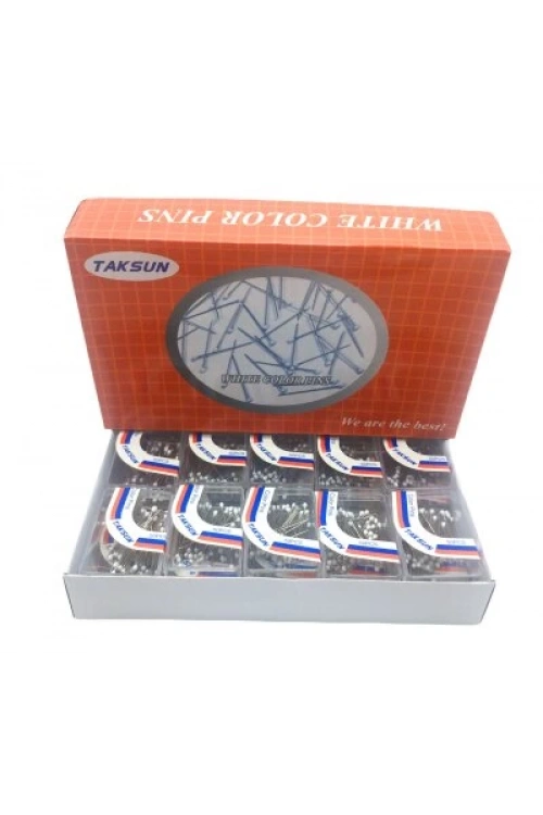 Taksun #03 ( Beyaz ) ( Pls.kutulu ) ( Mini ) Başörtü İğnesi*20x72