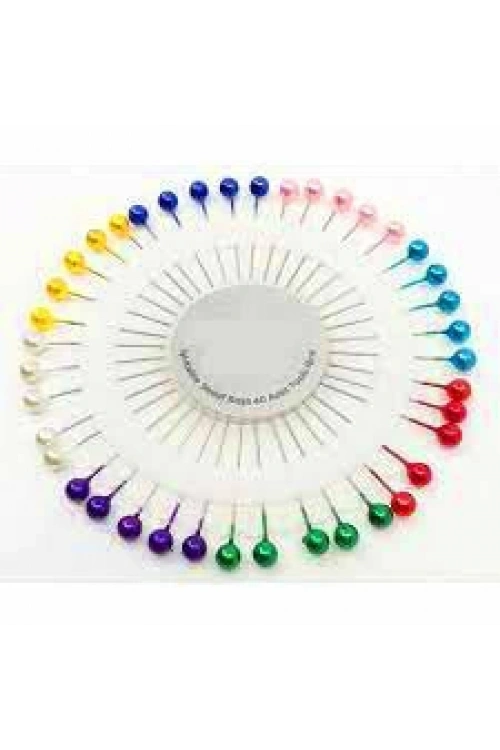 Taksun Mls-6038 Renkli Yuvarlak Disk ( 40pcs ) Başörtü İğnesi*36x40