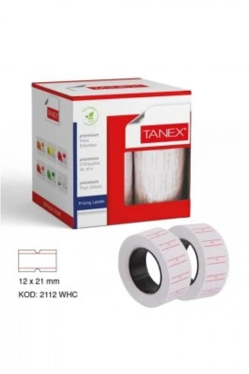 Tanex Beyaz Fiyat Etiketi 12x21mm*24x24