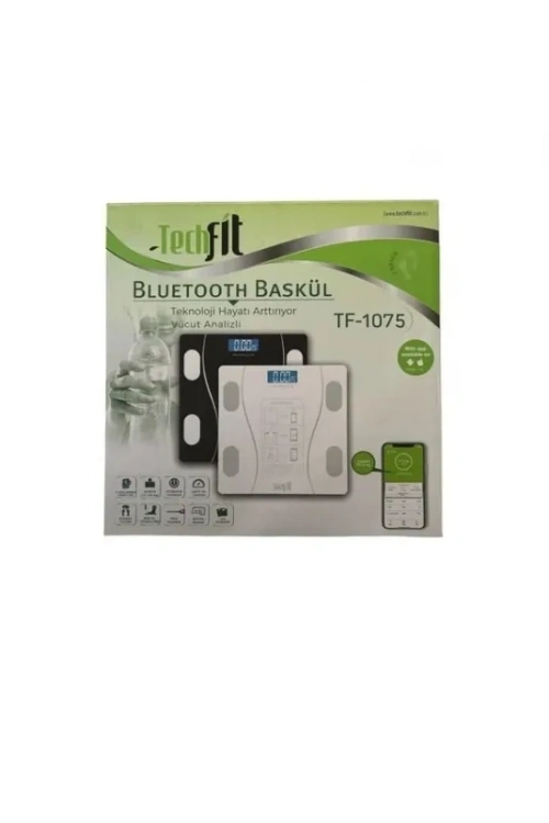 Techfit Dijital Baskül Yağ Ölçer Fonksiyonlu Akıllı Baskül Bluetooth Tartı - Vücut Analiz TF-1075