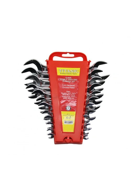 Tıtanıc Tools ( 12pcs ) ( 6-32mm ) Ağzı Açık Anahtar Takımı ( Plastik Stand Taşıma Aparatlı )*2x1