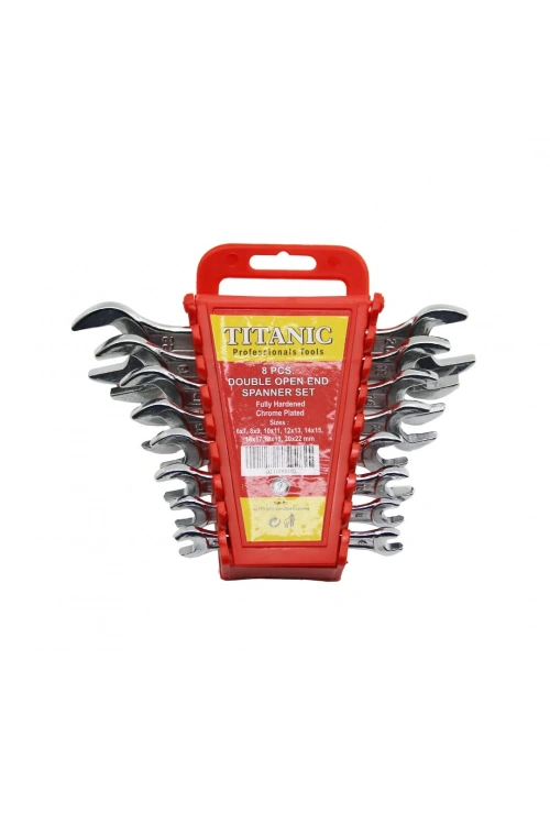 Tıtanıc Tools (8pcs) (6-22mm) Ağzı Açık Anahtar Takımı ( Plastik Stand Taşıma Aparatlı )*4x1