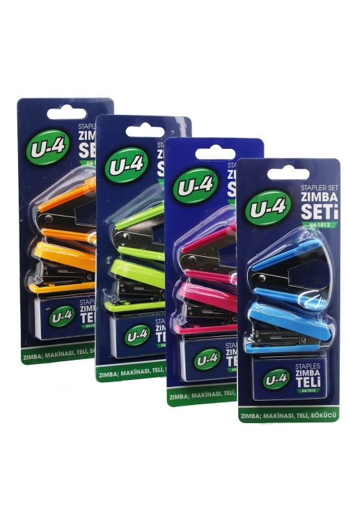 U-4 U4-1012 ( 3pcs ) Zımba Seti ( Mini Zımba Makinesi & Teli & Tel Sökücü )*24x12