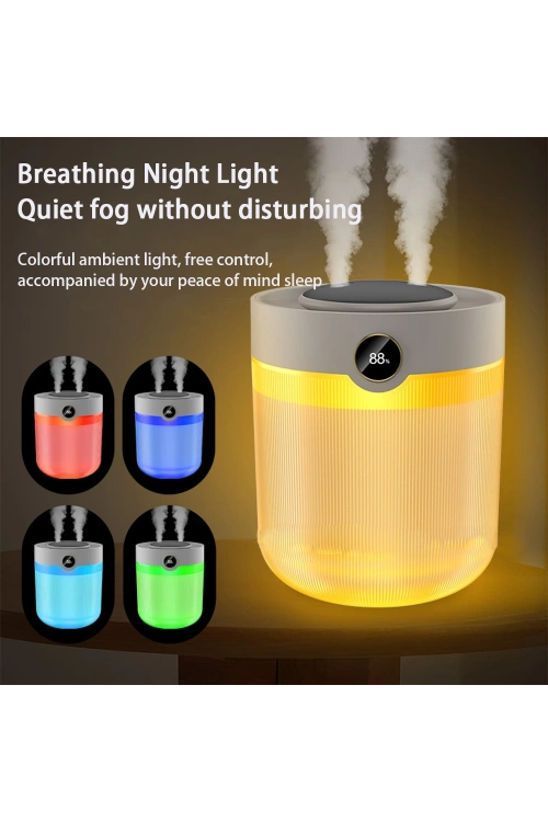 Ultrasonik Oda Hava Nemlendirici Çift Sprey Aromatherapy Ev Ofis Humudifier Rgb Işıklı 2lt