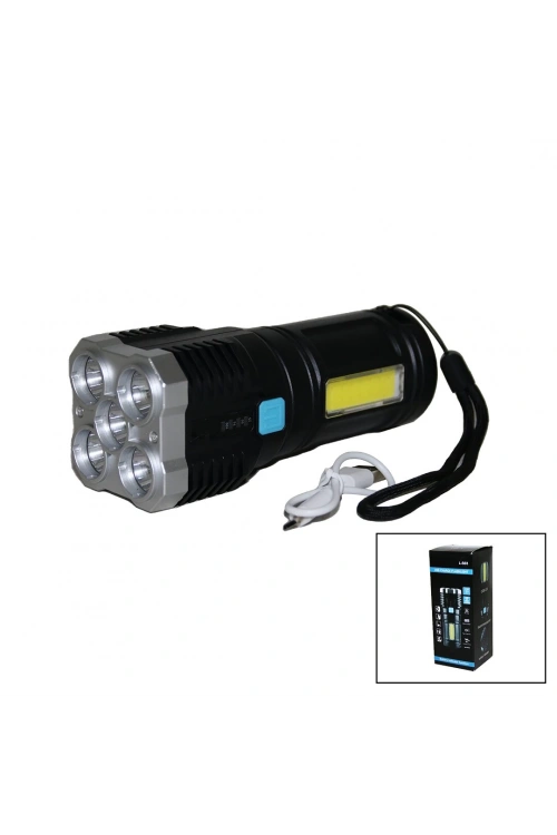 Usb Charge Flashlıght L-s03 ( 5ın1 + Cob Led ) Usb Şarjlı El Feneri*160 Q9