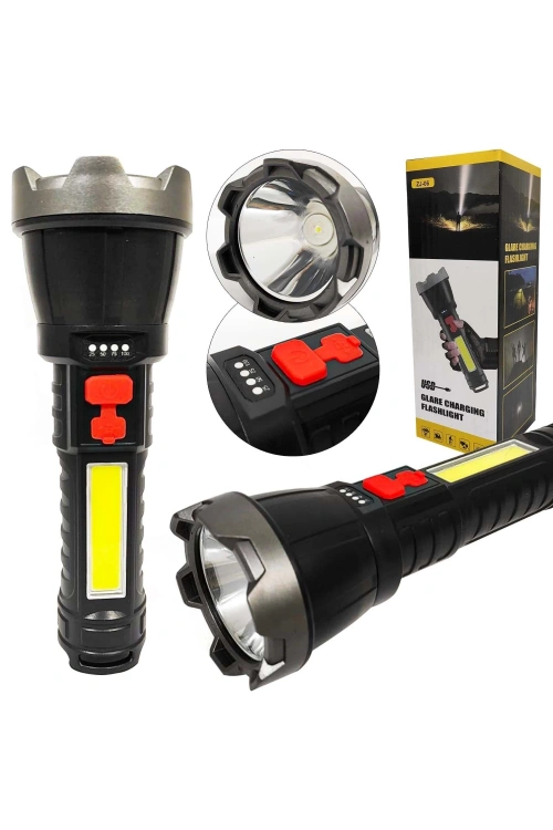Usb Glare Charging Flashlight El Feneri Zj-05