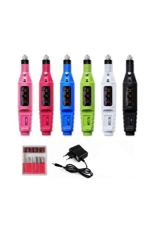 Varıable Speed-1043 Tırnak Bakım Makinesi Set (6pcs=oyma& Yönlendirme& Zımpara& Bileme& Parlatma& Sondaj) (2000-300rpm Hız)*100