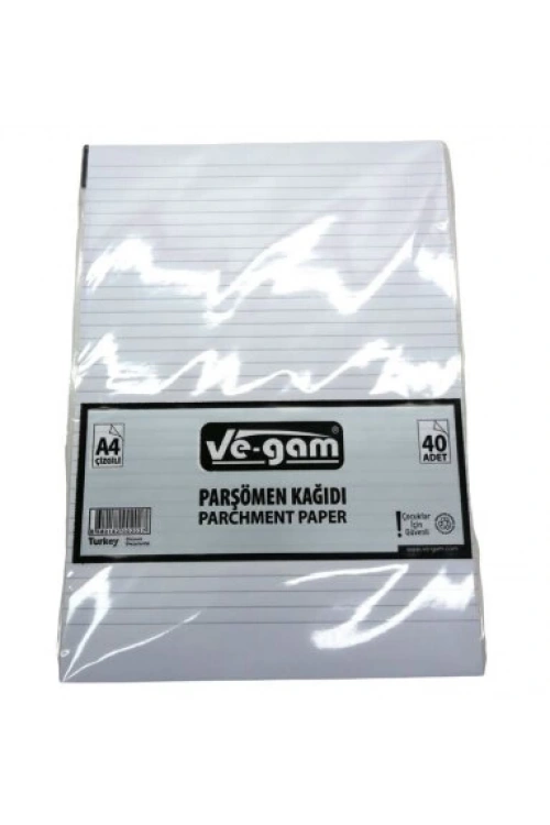 Ve-gam A4 ( 40pcs ) ( Çizgili ) Parşömen Kağıdı*100