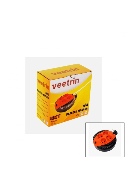 Veetrin ( 5mt ) ( Mini Makaralı ) Uzatma Kablo 3x1.5mm*20