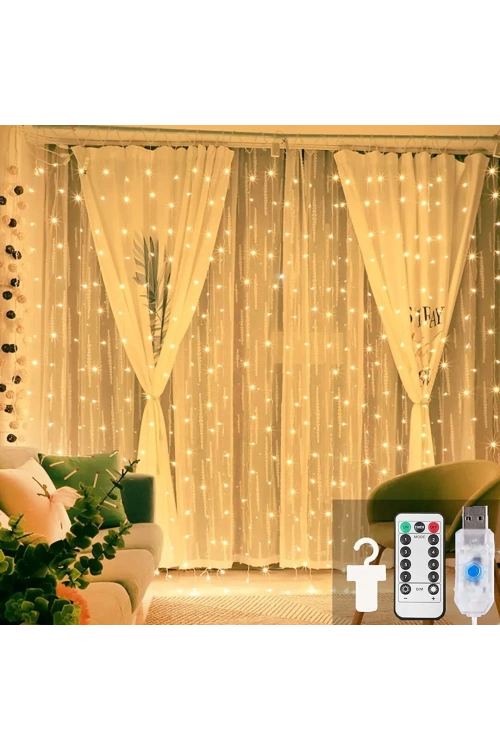 Wınnboss Ekl-11 ( Beyaz ) ( Usb ) ( 3x3 Mt & 200 Led ) Peri Led Dekor Lamba*100