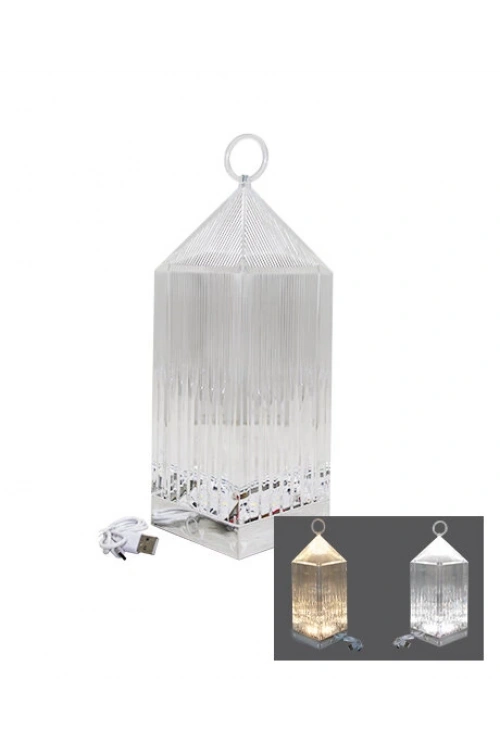 Wınnboss Fw-04 ( Piramit Kristal ) 3 Renk Led Dokunmatik Usb Şarjlı Masa Lambası*20
