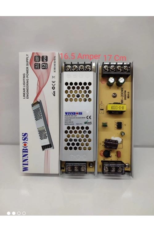 Wınnboss Wn-1207 ( 12v-16.5a-200w-ıp20 ) Ultra Slim Trafo*200
