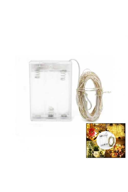 Wınnboss Wn-1212 ( 2 Pil ) ( 5mt ) ( Günışık ) Peri Led Dekor Lamba*10x100
