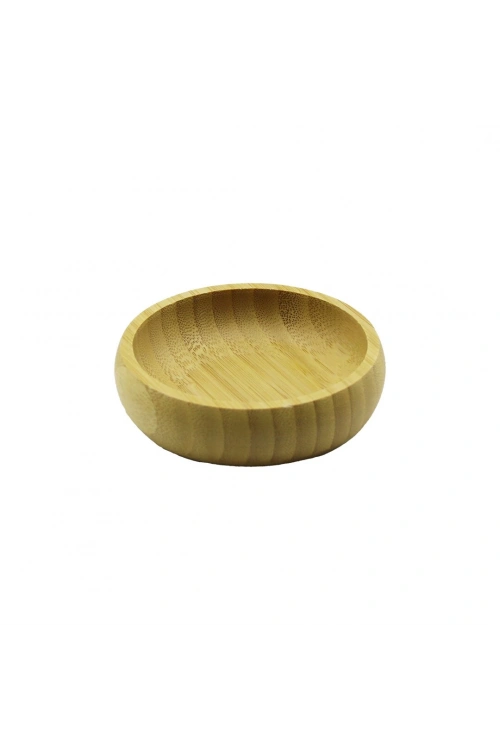 Yakut-10516 ( Tekli & Mini & Çap: 8.5cm ) Ahşap Bambu Çerezlik & Lokumluk Kase*300