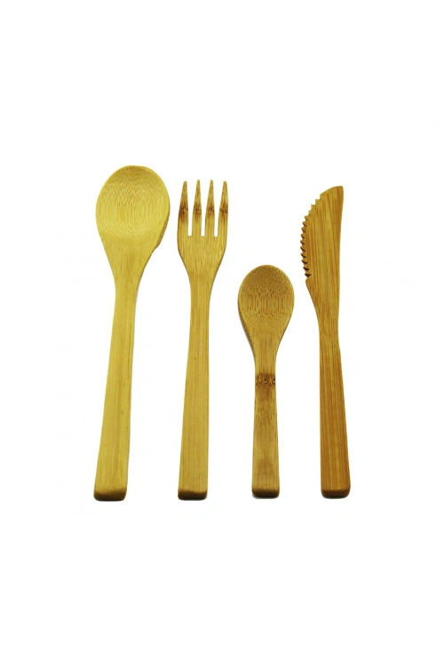 Yakut-10541 ( 4pcs ) Ahşap Bambu Mutfak Seti ( 2 Kaşık & Çatal & Bıçak )*12x20