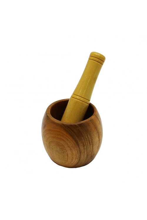 Yakut-10575 Ahşap Bambu Havan Sarımsak Dövecek ( Ç: 8cm--d:5.5cm--y:9.5cm ) ( Fileli Ambalaj)*64
