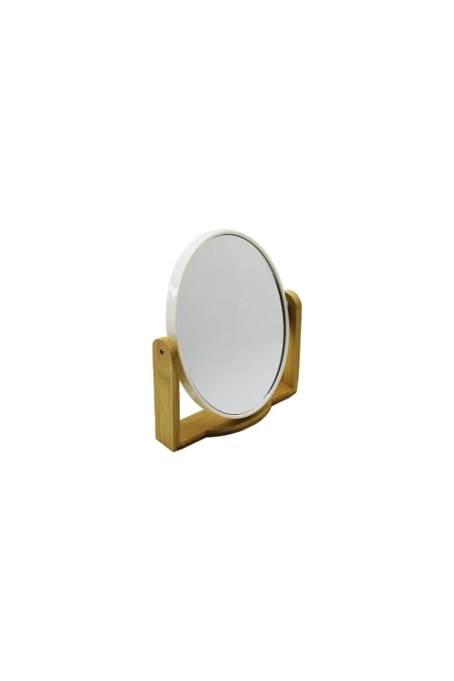 Yakut-11458-5002 ( 5.5 ) ( Oval ) Makyaj Aynası ( Ahşap Bambu Ayaklı ) ( Çift Taraflı ) ( Plastik Çerçeve )*60