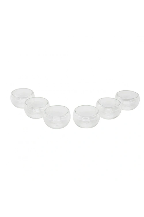 Yakut-9997 ( 6pcs ) ( Düz Cam ) ( Çift Cidarlı ) Sosluk & Lokumluk ( 50 Ml )*24=k