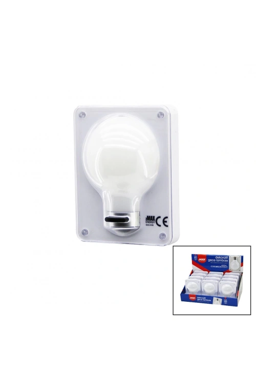 Zmax-3183 (ampul Model) (pilli) Dekoratif Gece Lamba (3 Mode Işık) (7.9x10.3x1.7cm)(3in1 Montaj=mıknatıs-vida-cırt Ypş.)*12x10