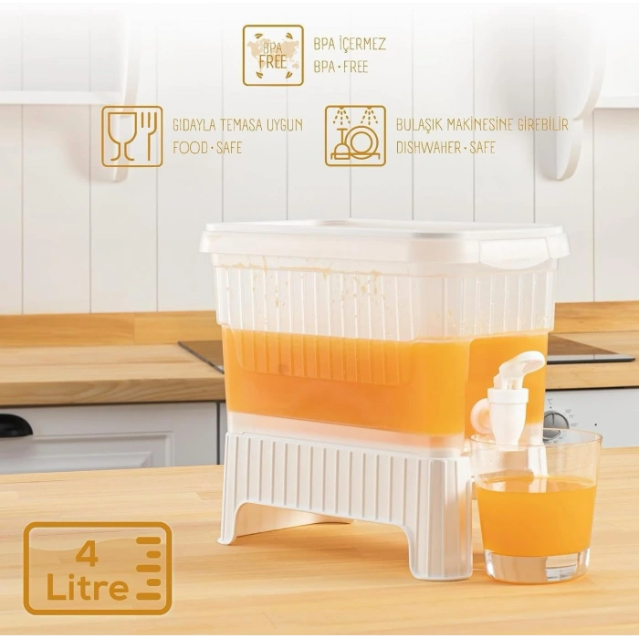 4 Litre Su Limonata Sebili Antrasit Sebil