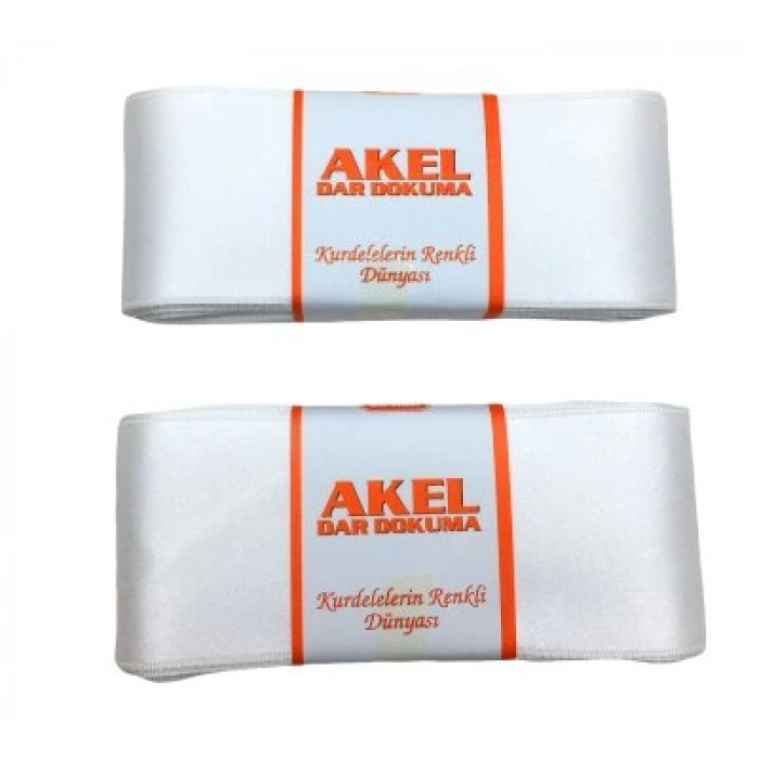 Egonex Akel ( 6cmx10mt ) ( Poşetli ) ( Beyaz ) ( Takı ) Kurdelesi*4x50