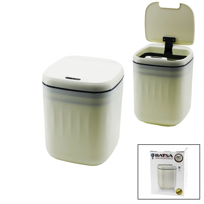 Egonex Baysa-1620 ( Hareket Sensörlü=otomatik Aç-kapa Kapak & Pilli ) Plastik Çöp Kovası ( 20lt )*4