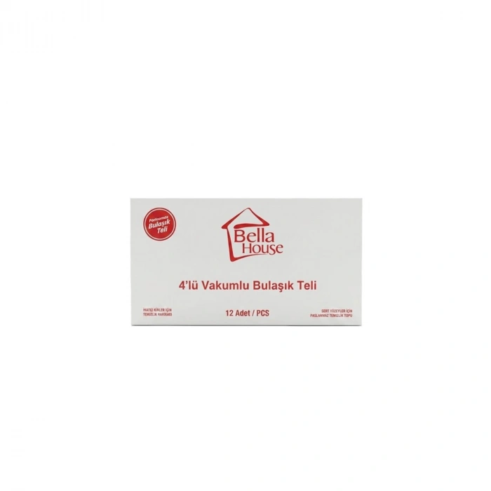 Egonex Bella House K-7255 ( 4pcs ) ( Vakumlu ) Bulaşık Top Teli ( Paslanmaz )*12x20