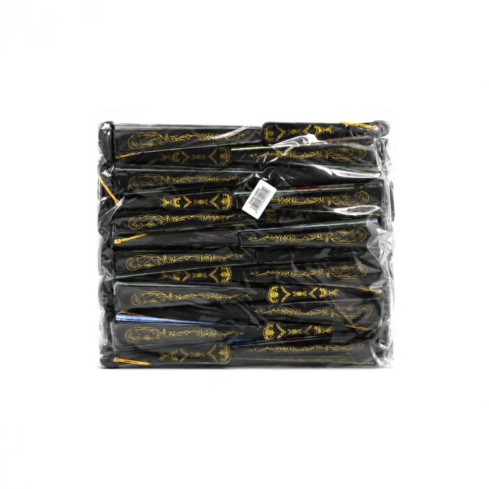 Egonex Enfa-965 ( Çiçek Resimli ) ( Tüllü Kenar ) Yelpaze  ( Plastik Bezli & Saplı )*12x50