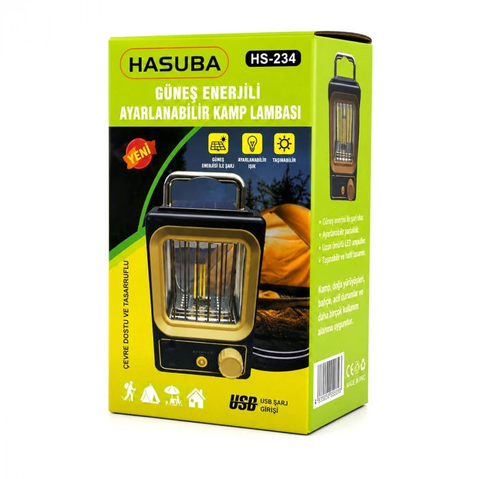 Egonex Hasuba Hs-234 ( Solar & Güneş Enerjili ) ( Usb Şarjlı ) Nostalji Solar Lamba ( 1500mah )*80