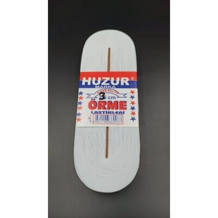 Egonex Huzur ( Beyaz & 3cm ) Paça Lastik Yassı Geniş 10mt.*30