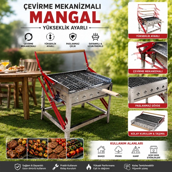 Egonex İksa ( Döndürmeli & Çevirmeli ) ( Paslanmaz ) Mekanizmalı Mangal*1