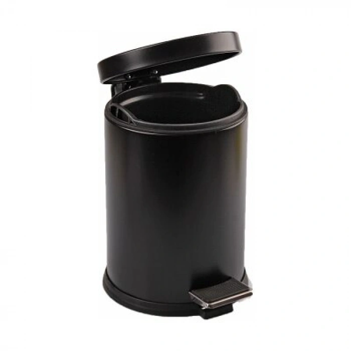 Egonex Lalezar Tema Lzr-813-s ( 5lt ) ( Siyah ) Pedallı Metal Çöp Kovası*8
