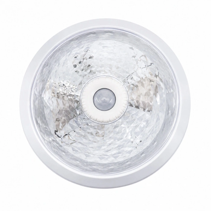 Egonex Nisaluce E2002-pt ( Sensörlü ) ( Beyaz )  Glop Armatür Kafesi ( E27) ( Plastik ) (ıp20) (220w)*20