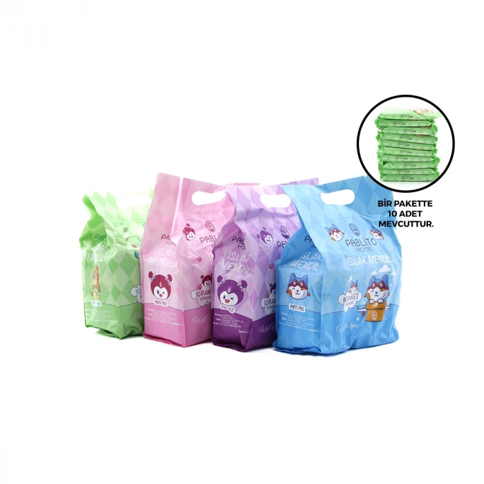 Egonex Pablıto Pbt-792 ( 10 Pcs ) Mini & Cep Islak Mendil*24=k
