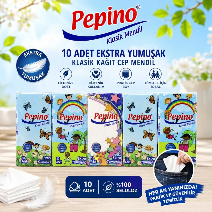 Egonex Pepino ( 10pcs ) Kağıt Cep Mendil*240=k
