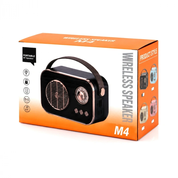 Egonex Platoon Pl-4641 (wireless) Hoparlör & Speaker (ışıklı) (usb Şarjlı) (renkli Kasa & Bronz Çerçeve)(usb & Dc 5v & Tf)*80