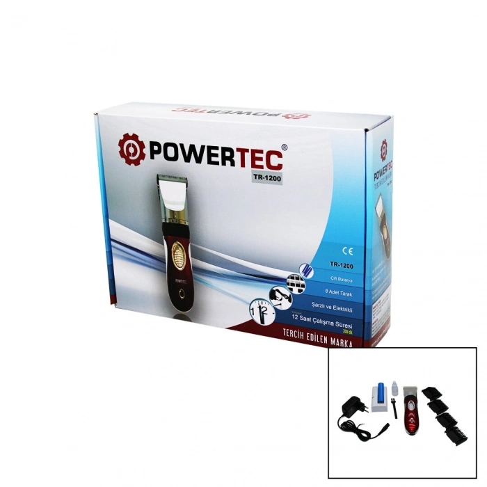 Egonex Powertec Tr-1200 Şarjlı Traş Makinası ( Yedek Bataryalı )*20