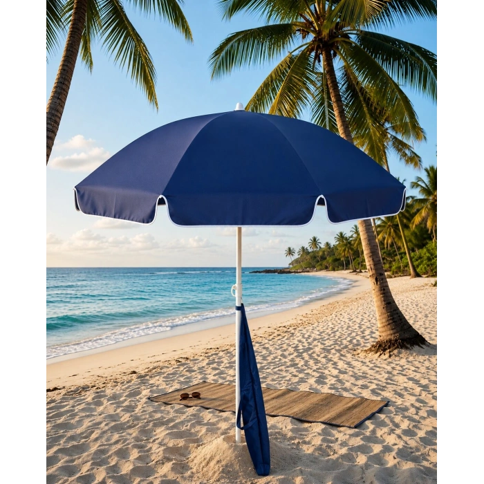 Egonex Skybelt Sky-112 ( 200cm Saplı ) ( Çap:100*100cm ) ( Düz - Tek Renk ) Plaj Şemsiyesi ( Omuz Askı Çantalı ) ( 8 Telli & Fıberglass ) ( Polyester Kumaş )*12=k