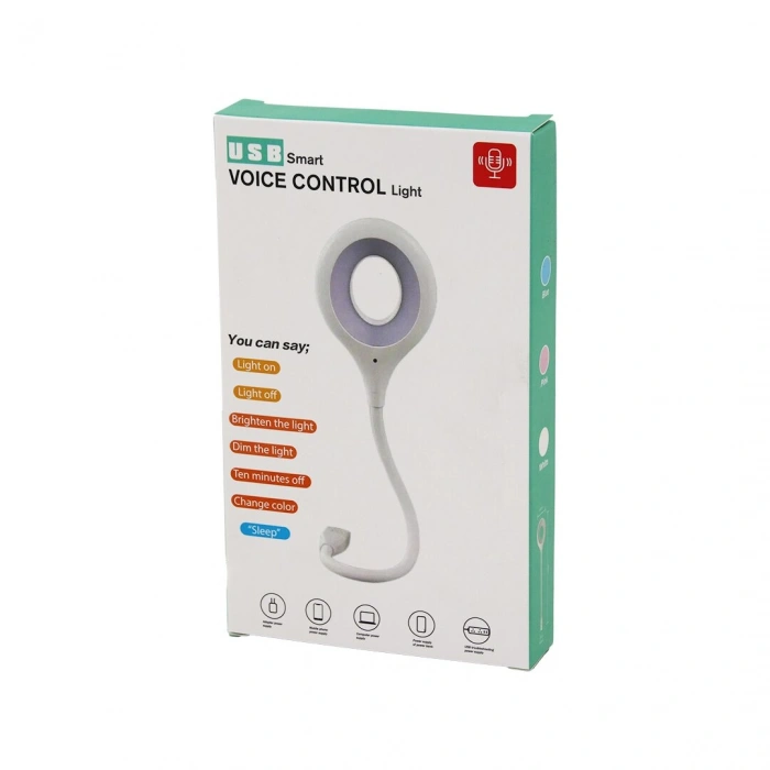 Egonex Usb Smart Voıce Control Light (sesli Işık Ayarlı) (mini) Yuvarlak (usb) 16 Ledli Lamba (akrobat Kollu) (2w) (5v-0.5a)*200