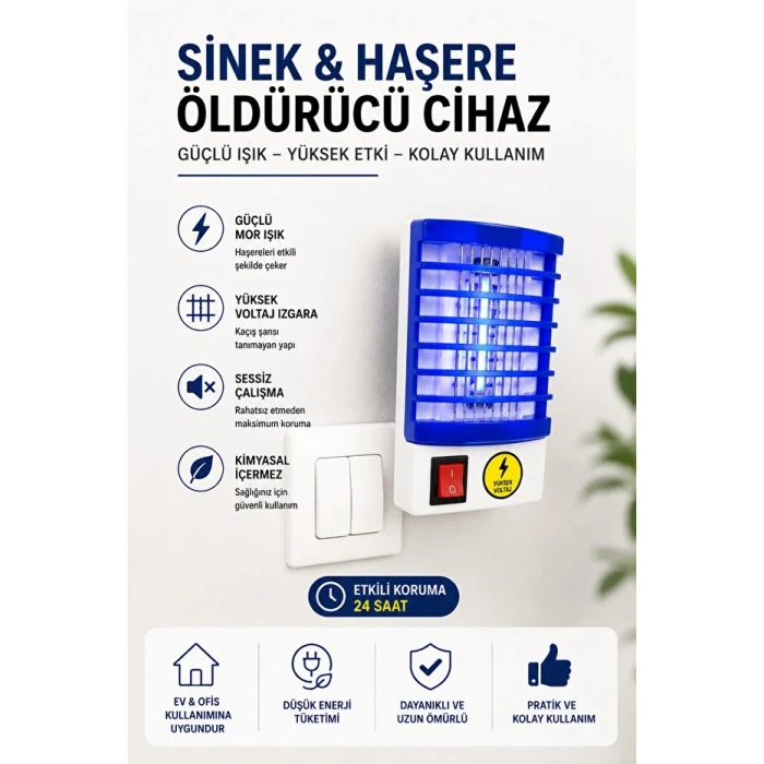 UV Işıklı Priz Tipi Elektrikli Sinek Öldürücüler