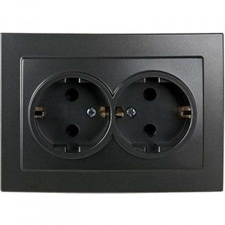 Egonex Atom ( Siyah ) Topraklı 2li Priz*12x10